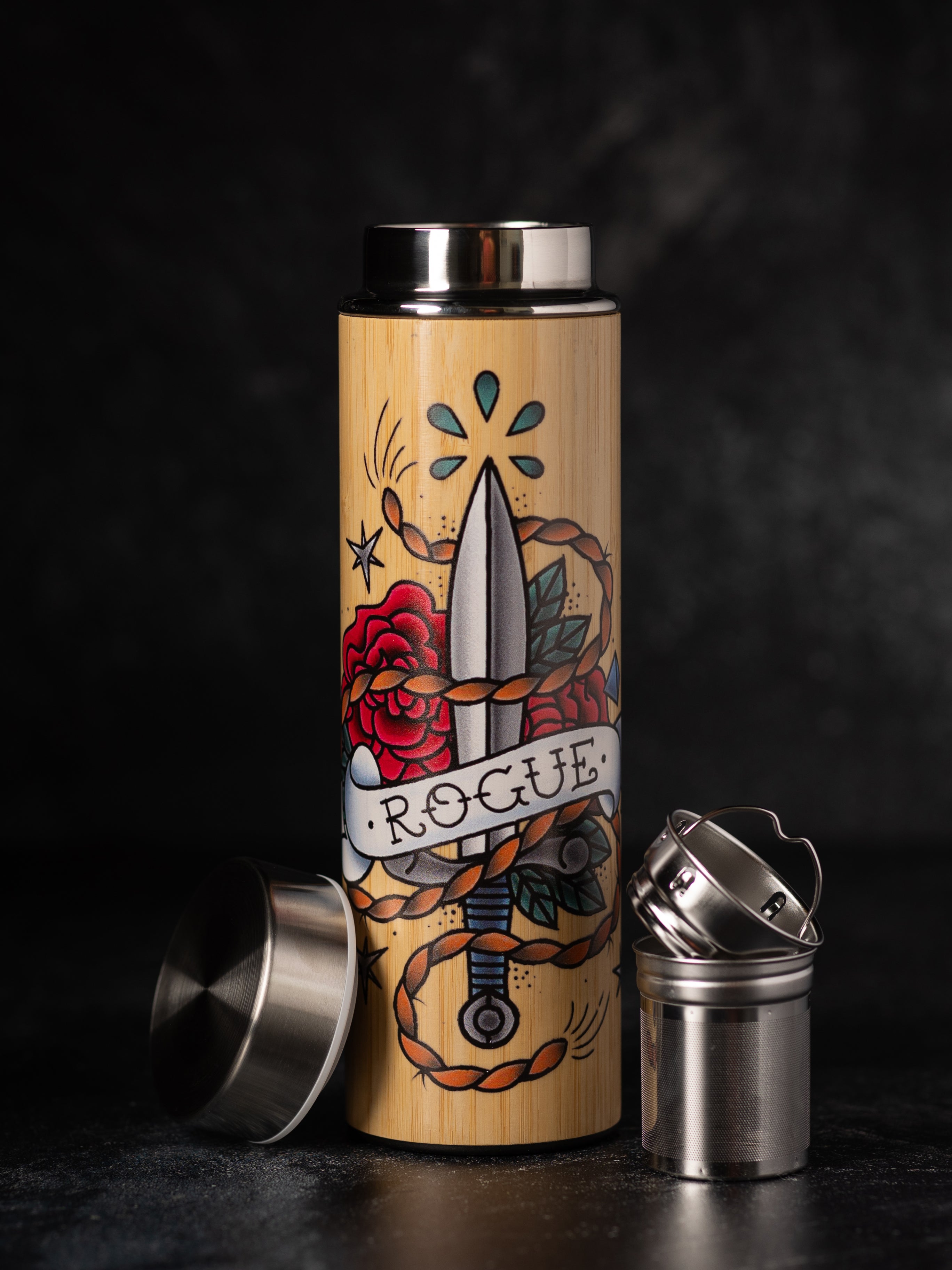 Rough and Tumbler bamboo travel tumbler with built-in tea infuser | D&Tea