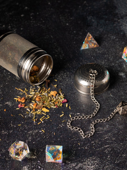 Metal D20 dice tea infuser for loose leaf tea | D&Tea